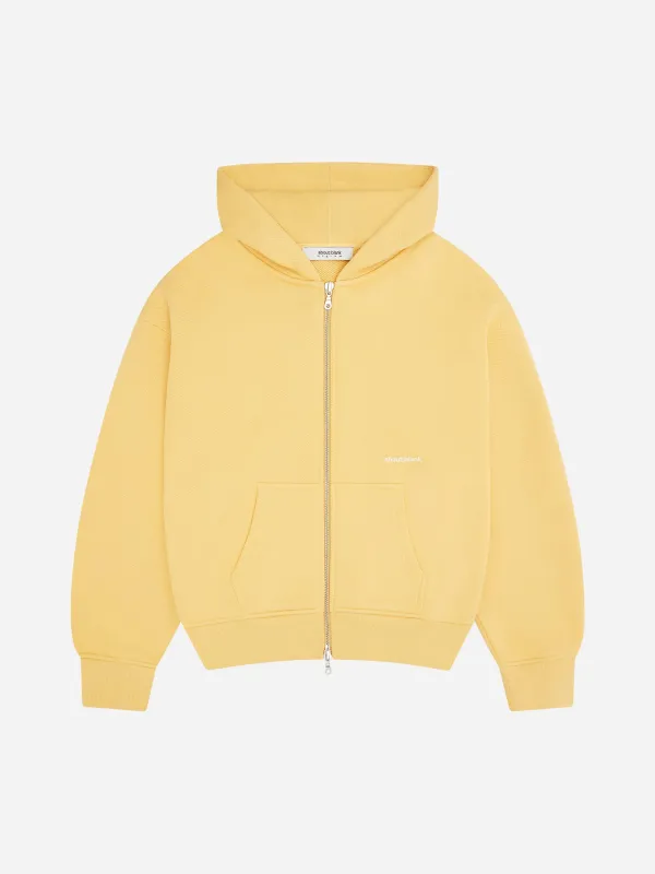 box zip hoodie yellow/ecru made by about:blank