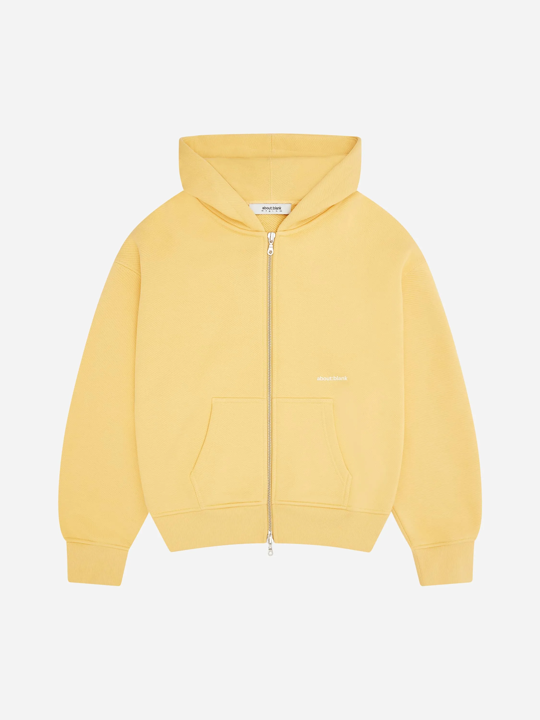 box zip hoodie yellow/ecru sold by about:blank