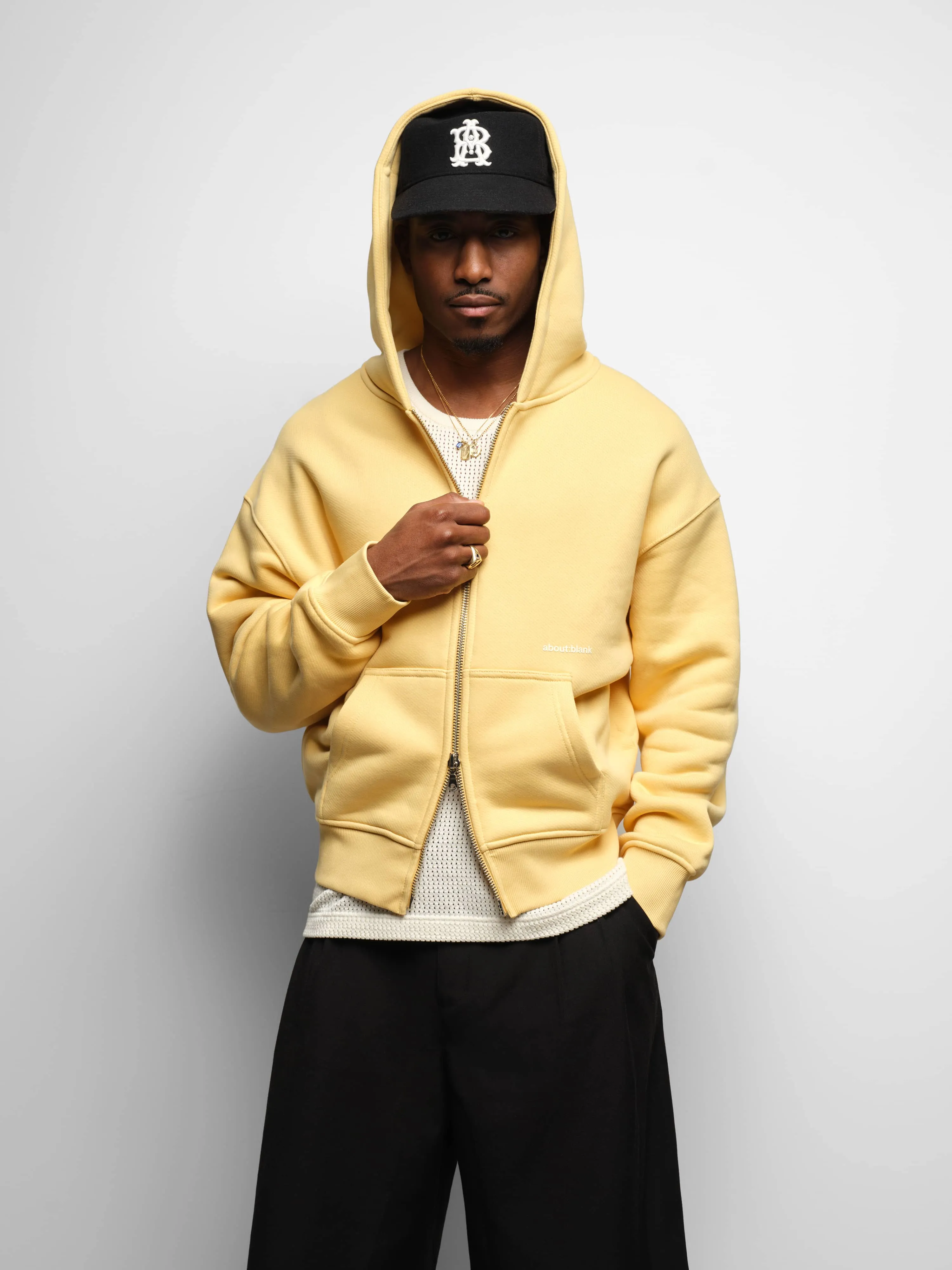 box zip hoodie yellow/ecru sold by about:blank product image thumbnail 4