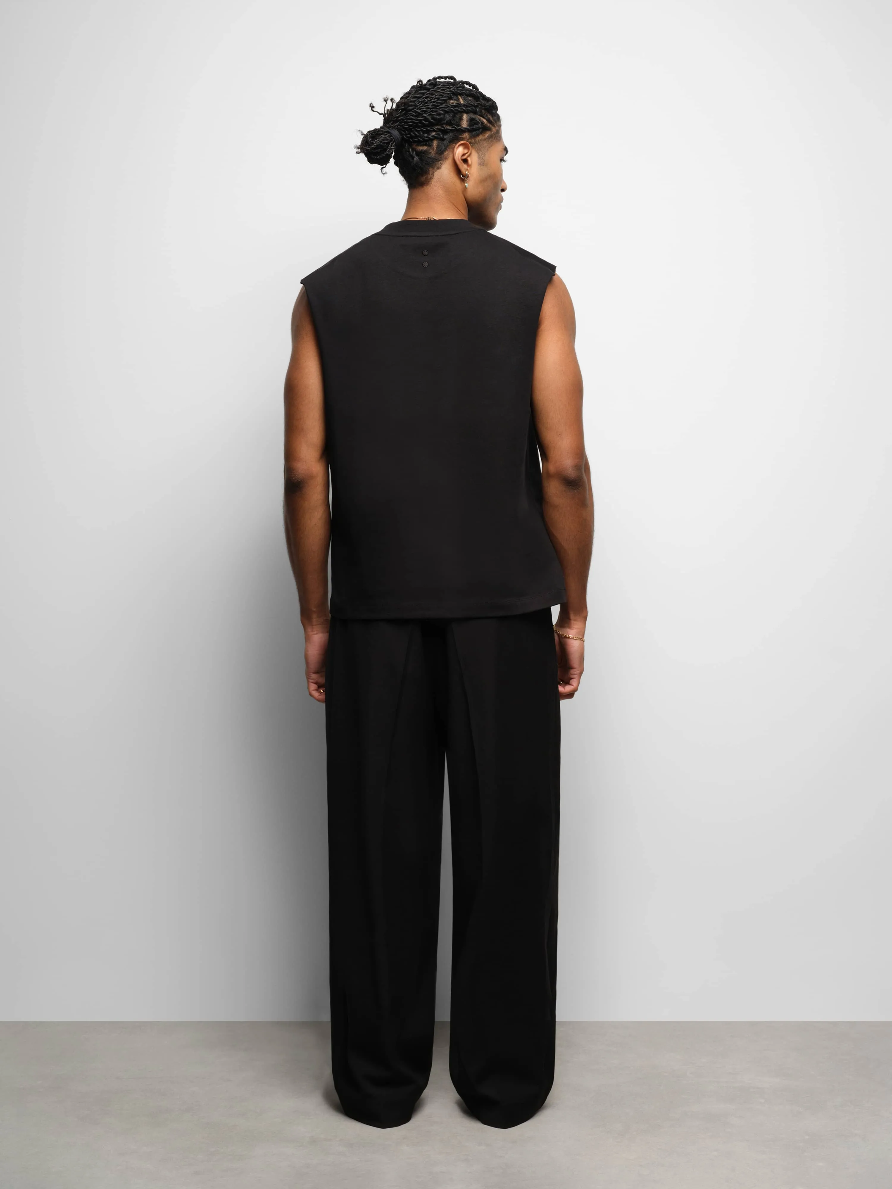 dual logo sleeveless t-shirt black sold by about:blank product image thumbnail 3