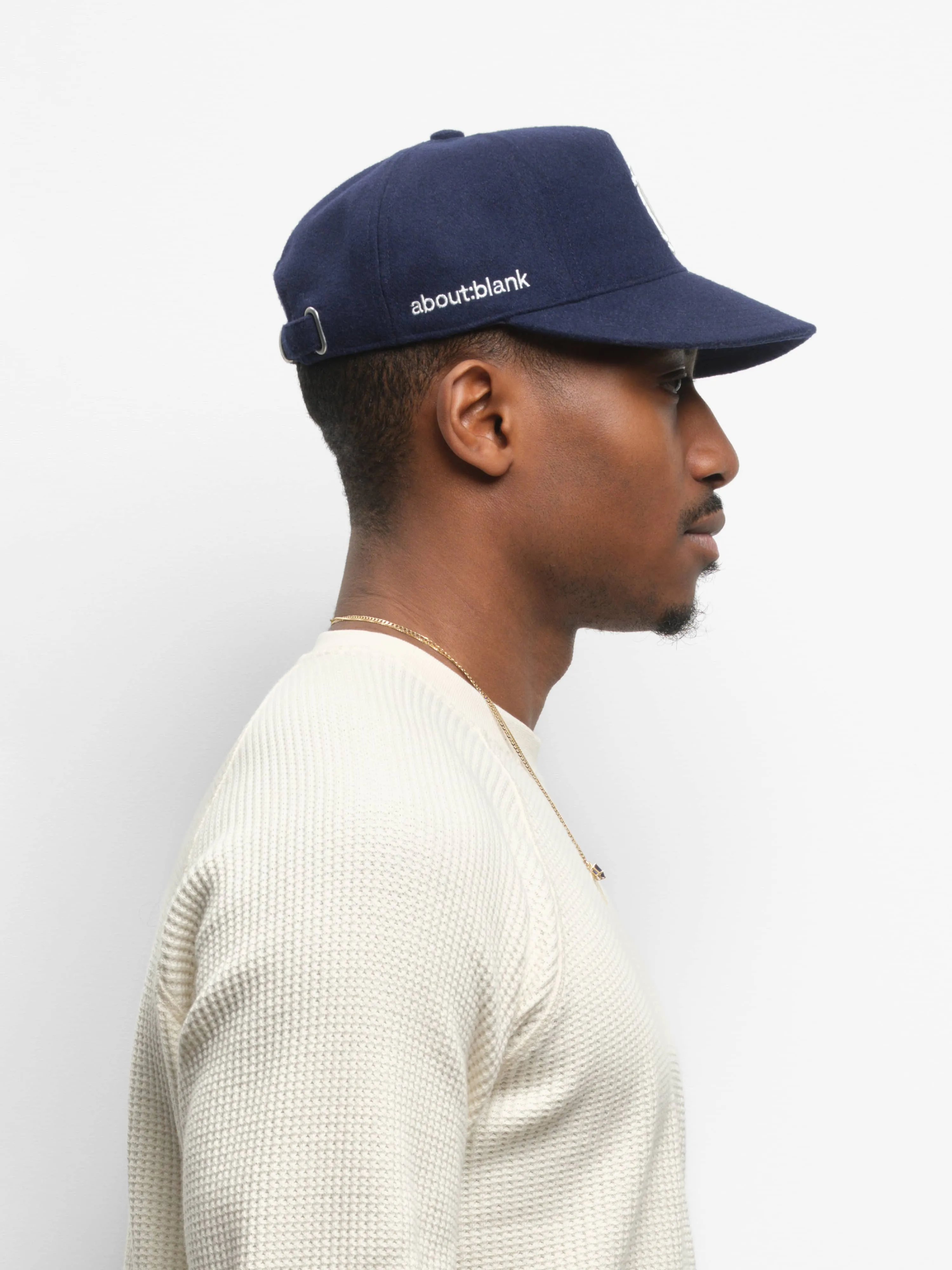 monogram cap wool navy/ecru sold by about:blank product image thumbnail 2