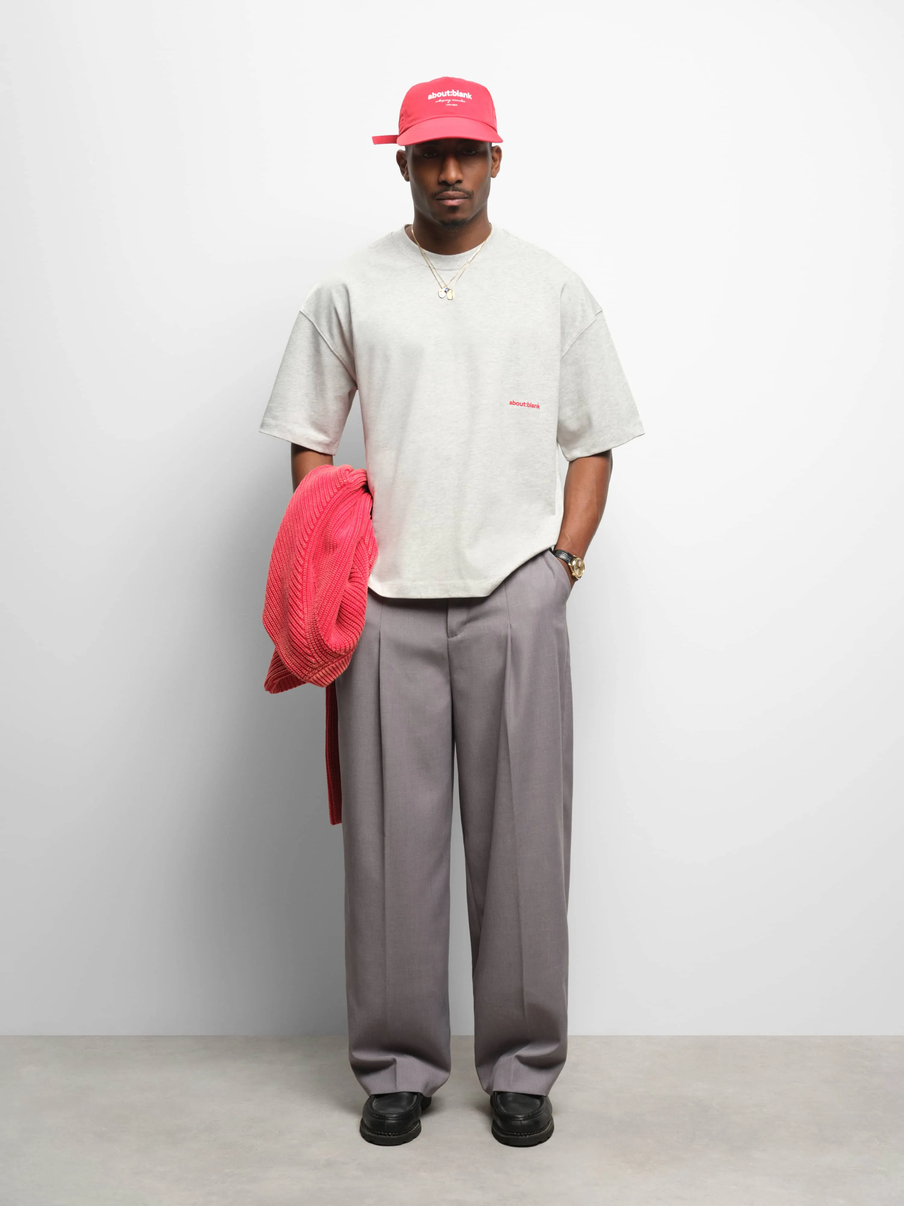 tailored wide leg trouser light grey sold by about:blank product image thumbnail 2