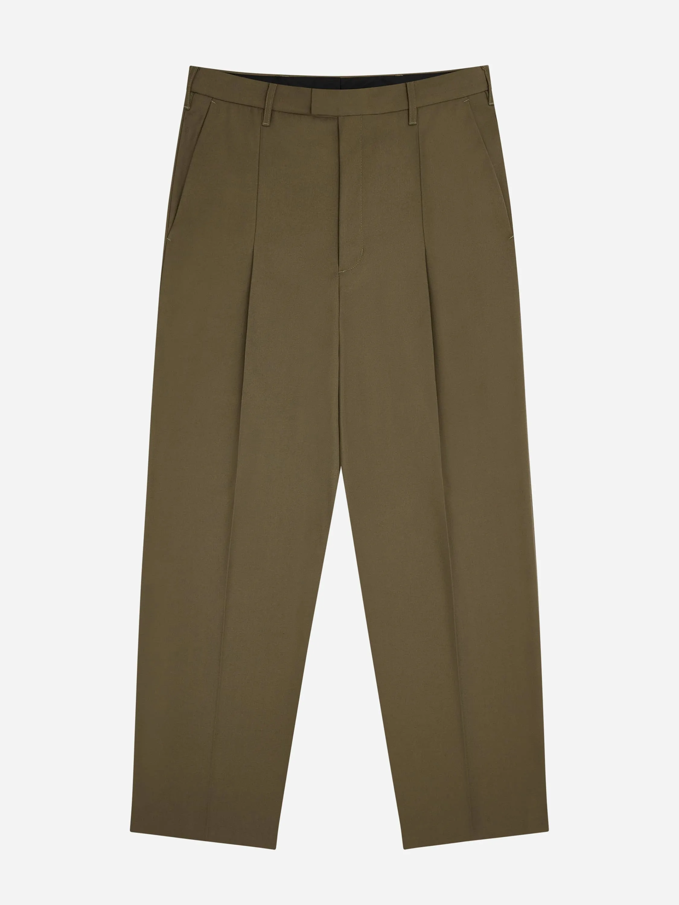 tailored wide leg trouser olive sold by about:blank