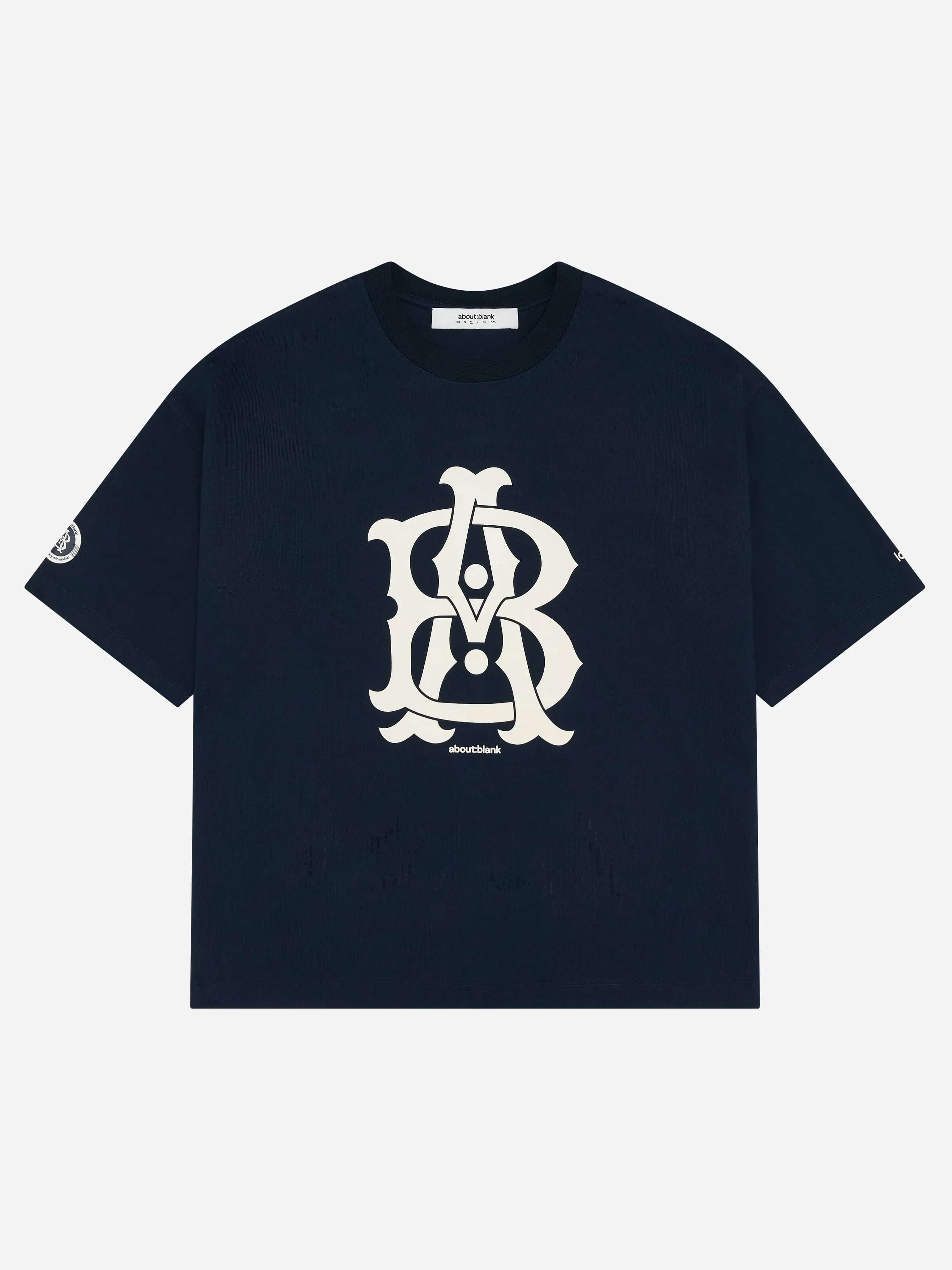 varsity t-shirt navy/ecru sold by about:blank