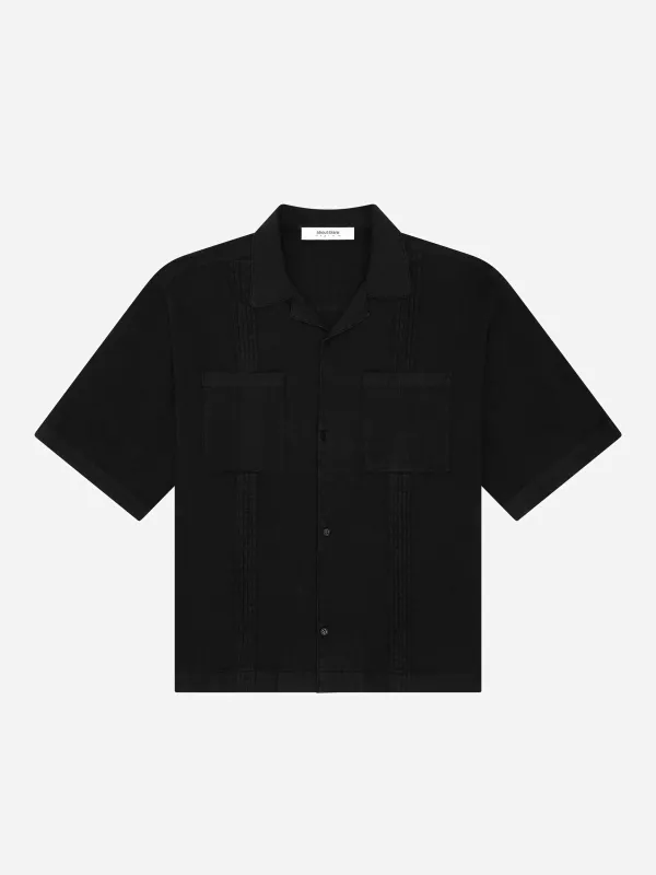 guayabera shirt black made by about:blank