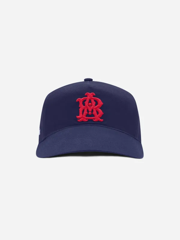 monogram cap navy/red made by about:blank