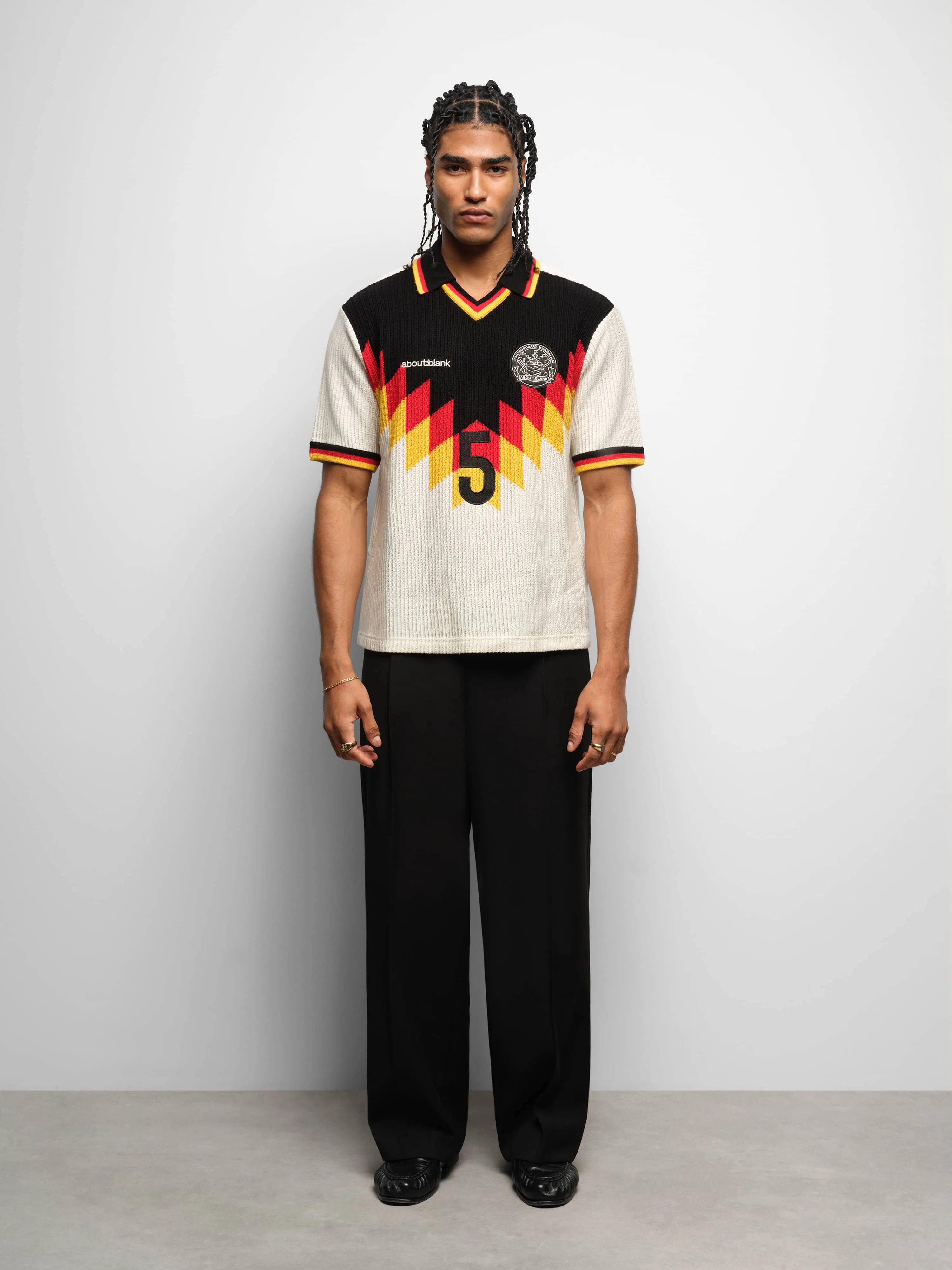 knitted football shirt white/black sold by about:blank product image thumbnail 2