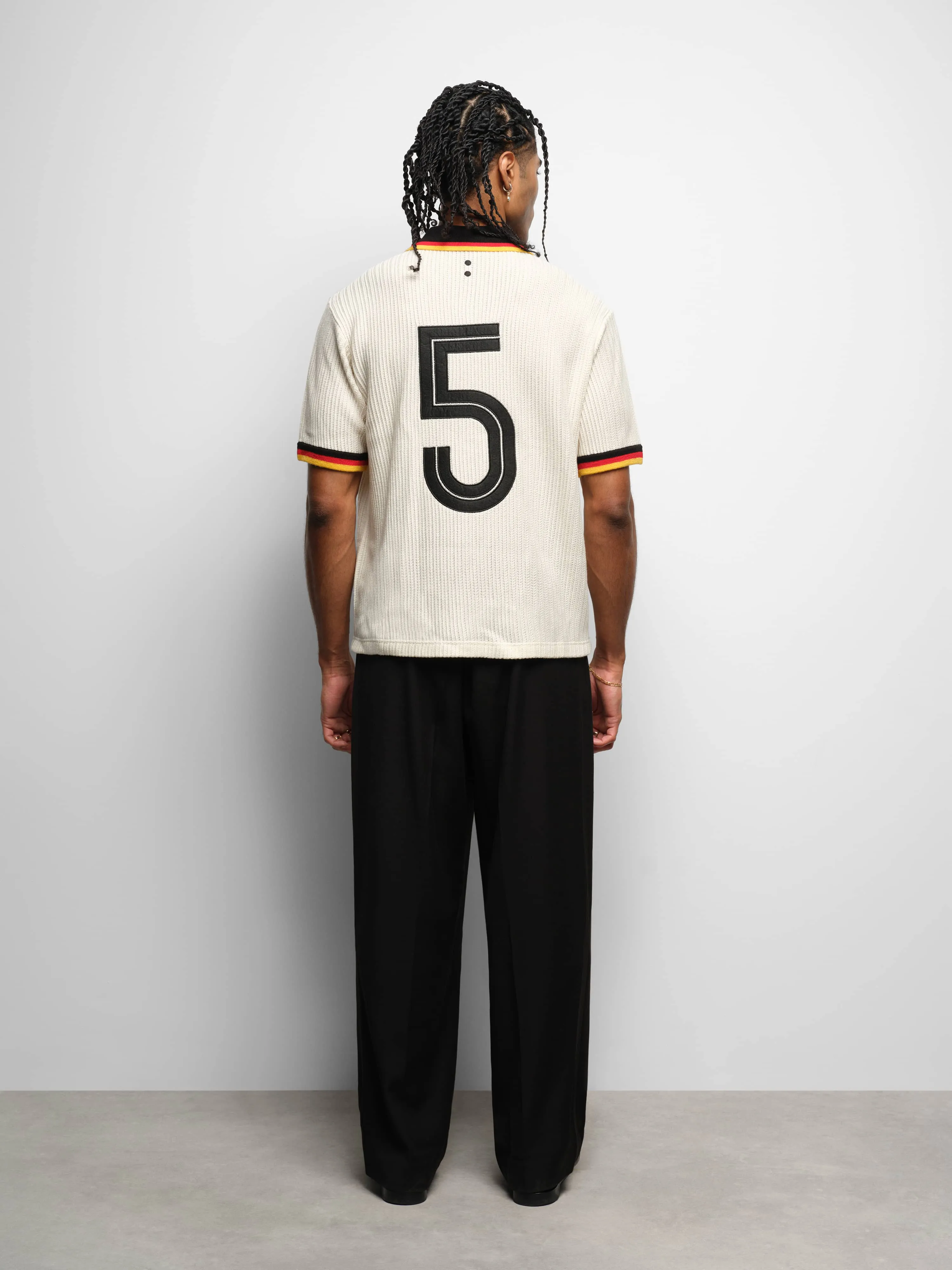 knitted football shirt white/black sold by about:blank product image thumbnail 3