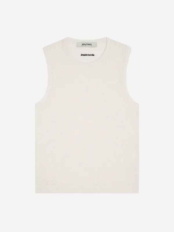 knitted sleeveless t-shirt oat made by about:blank