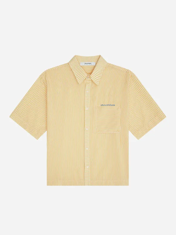 seersucker short sleeve shirt yellow made by about:blank
