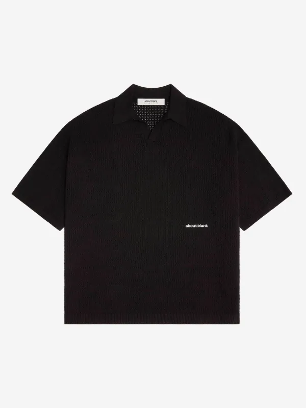 resort knit polo black made by about:blank