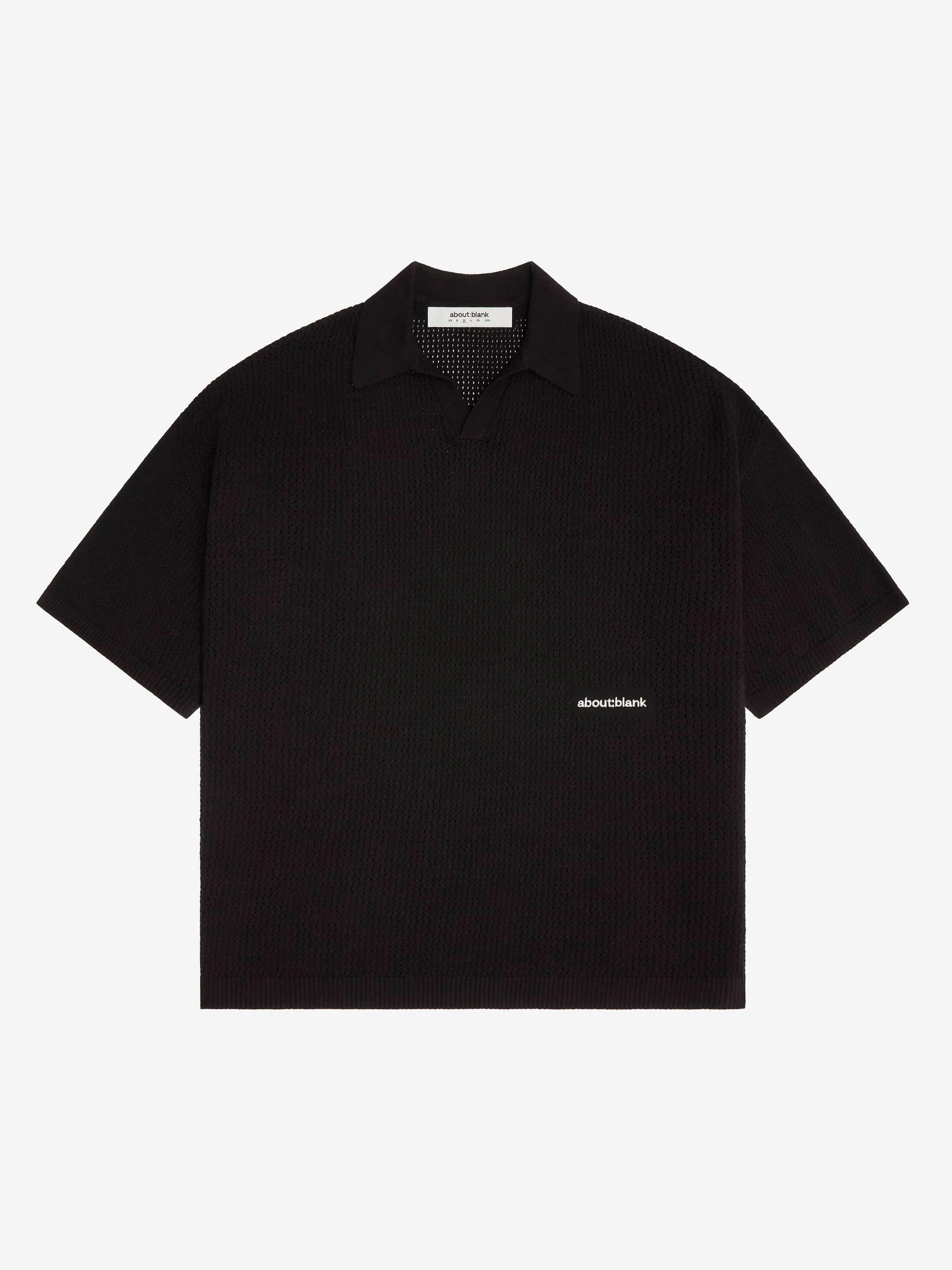 resort knit polo black sold by about:blank