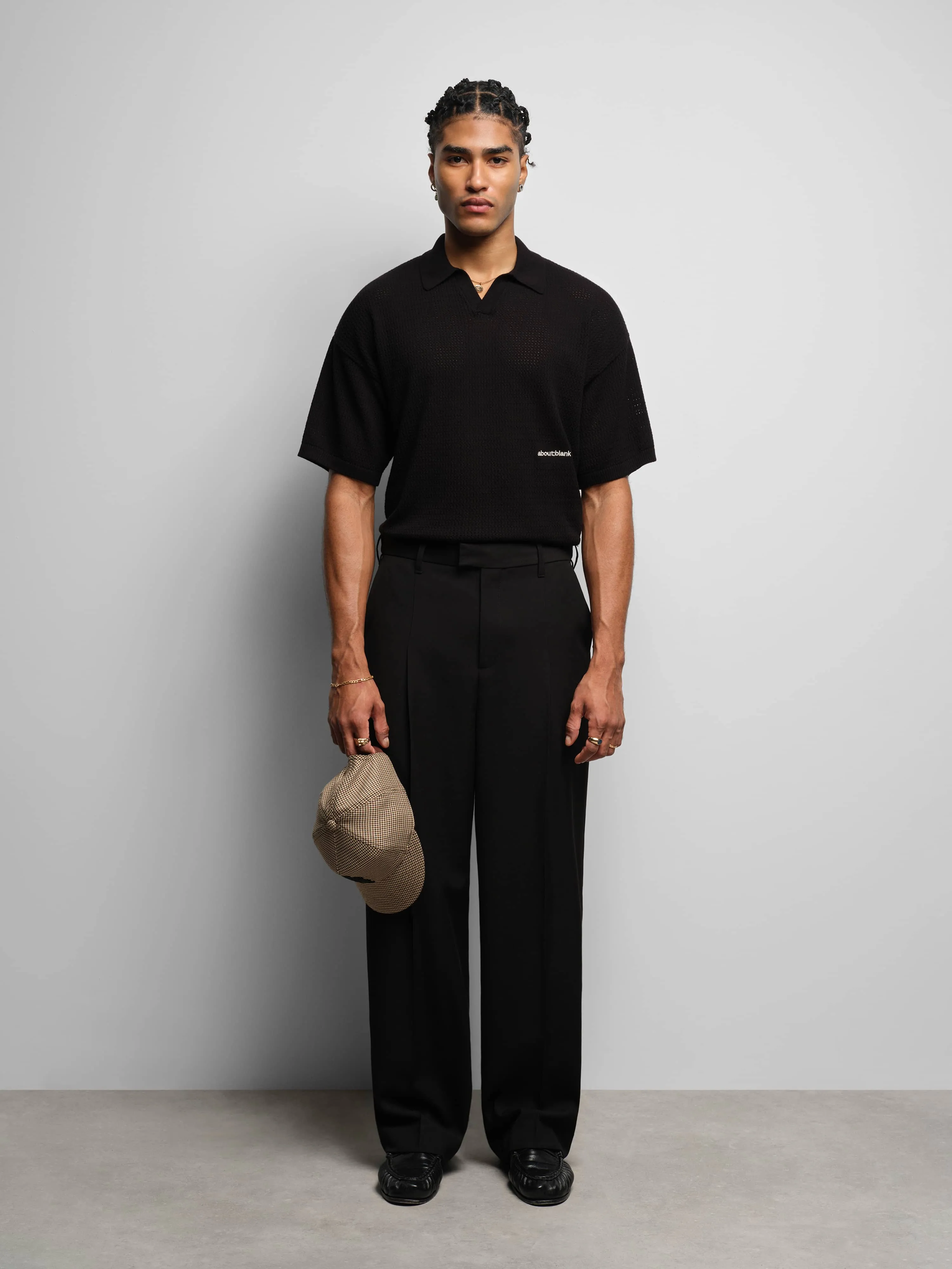 resort knit polo black sold by about:blank product image thumbnail 2