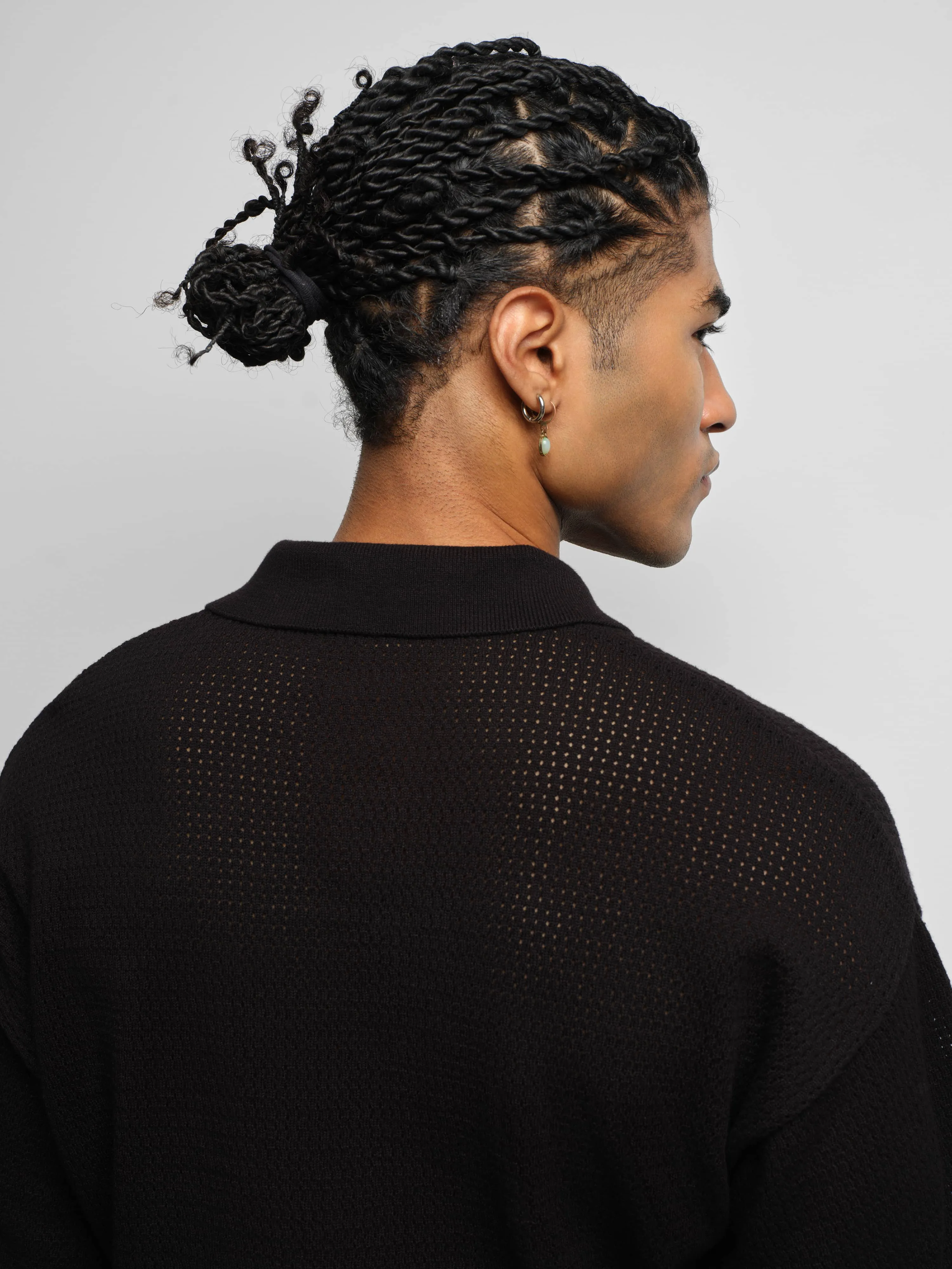 resort knit polo black sold by about:blank product image thumbnail 5