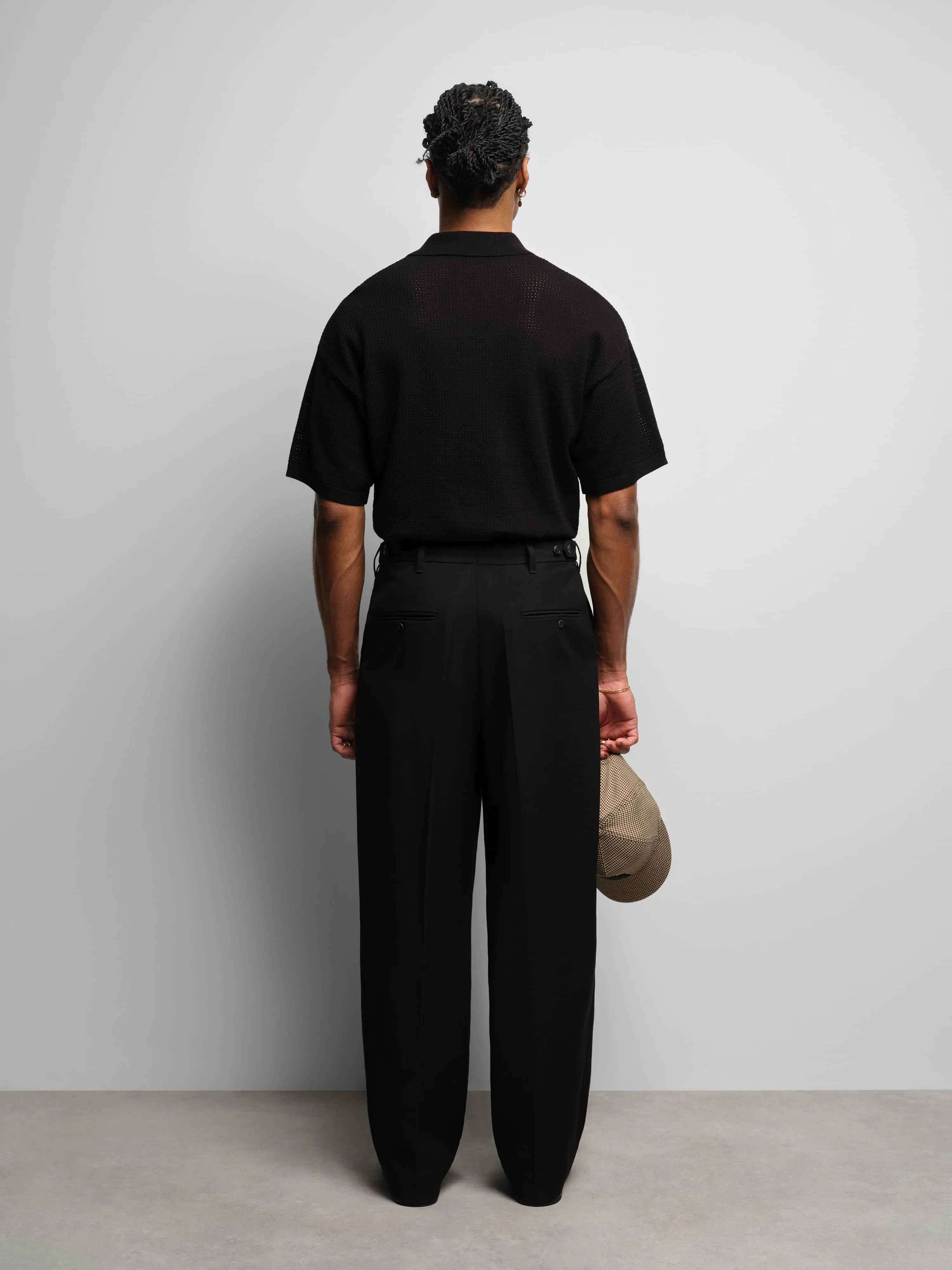 resort knit polo black sold by about:blank product image thumbnail 3