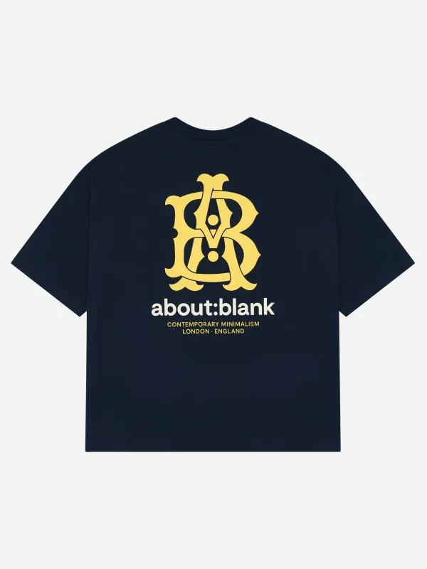 insignia t-shirt navy/yellow/ecru made by about:blank