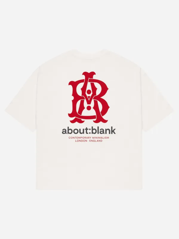 insignia t-shirt oat/red/black made by about:blank
