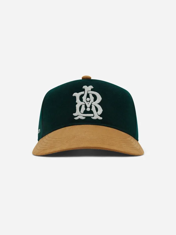 monogram suede cap epsom green/brown made by about:blank