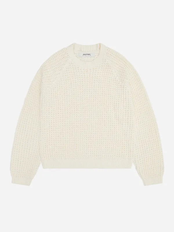 moss stitch crew ecru made by about:blank