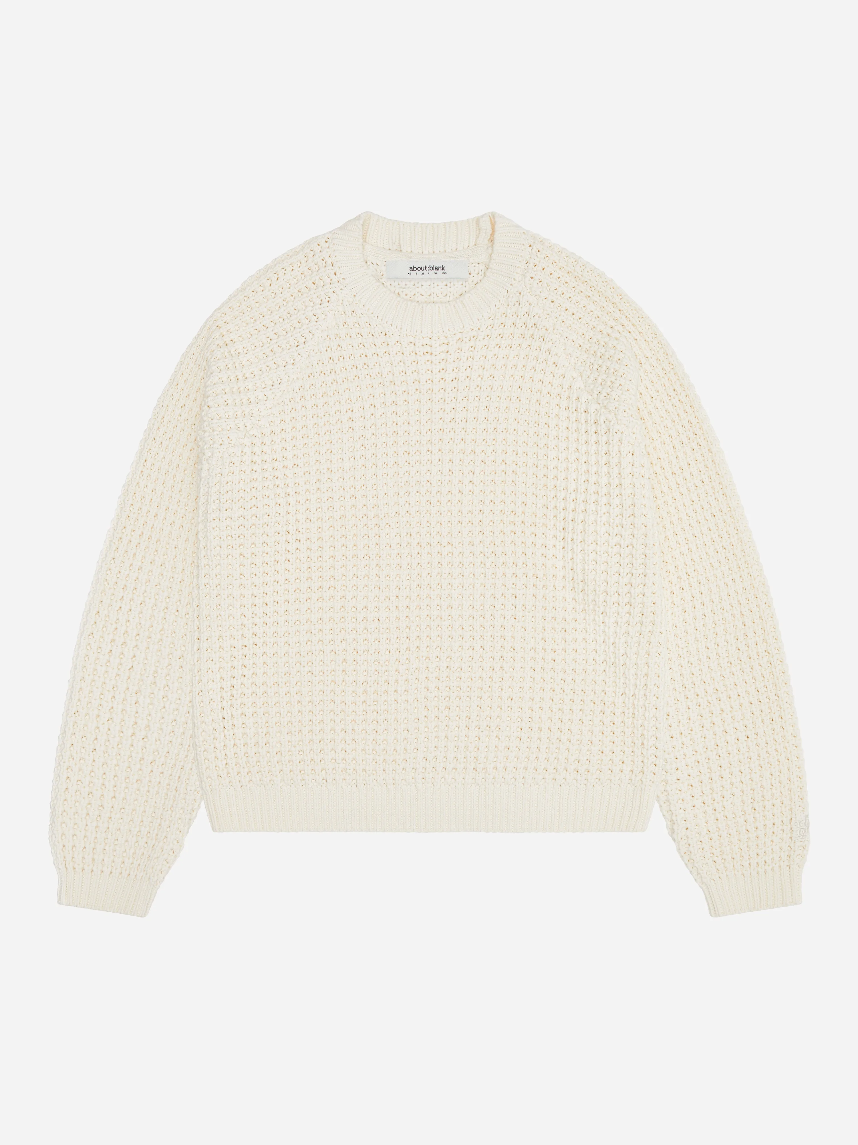 moss stitch crew ecru sold by about:blank