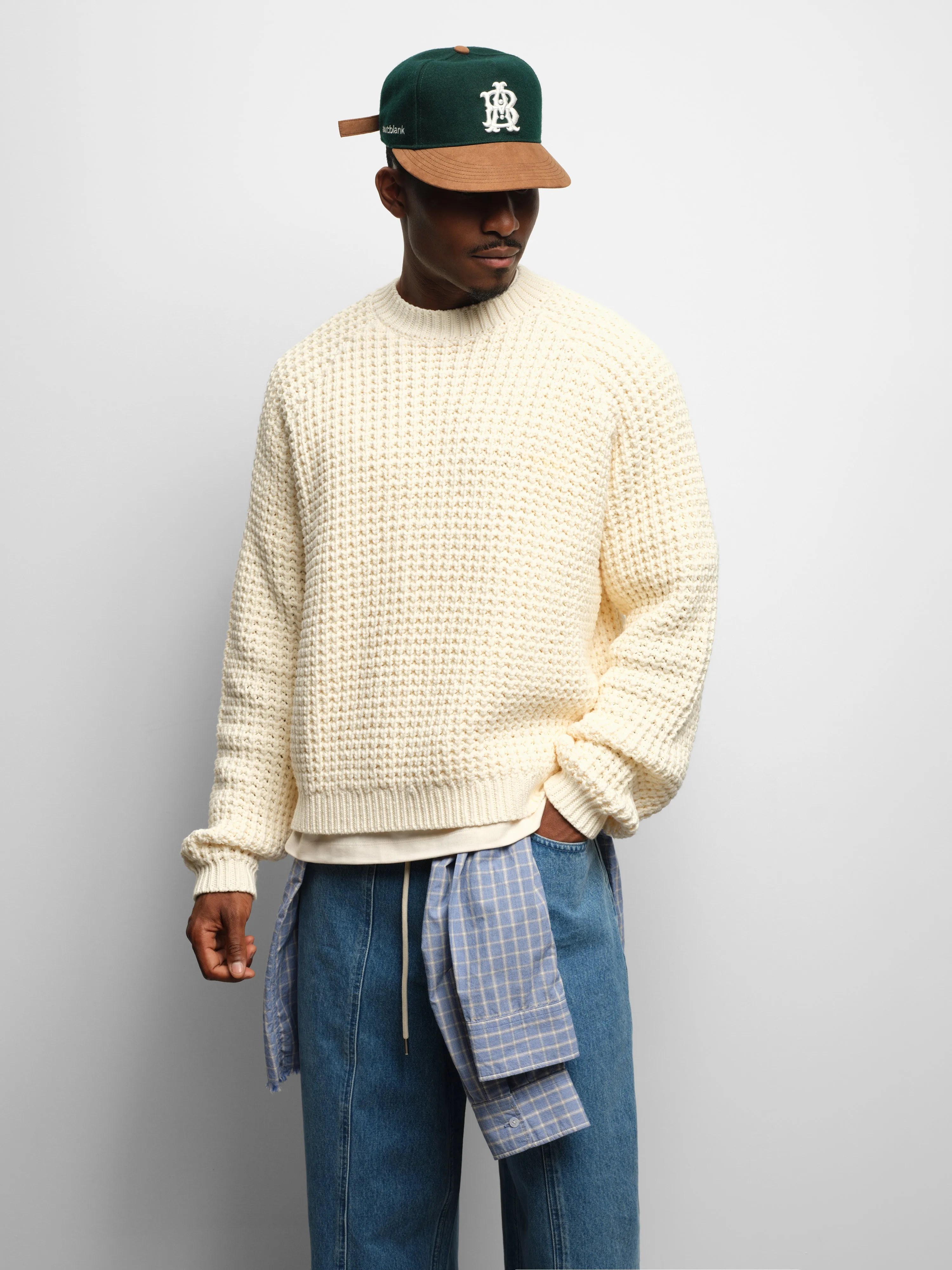 moss stitch crew ecru sold by about:blank product image thumbnail 5