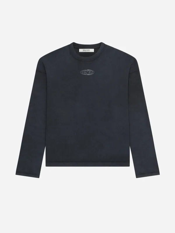 outline ellipse long sleeve t-shirt black made by about:blank