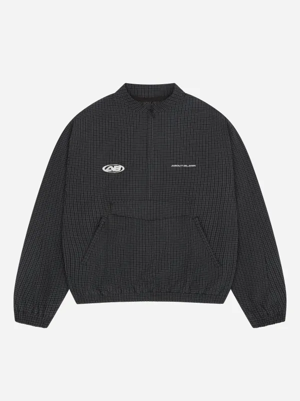overhead oblique jacket navy check made by about:blank