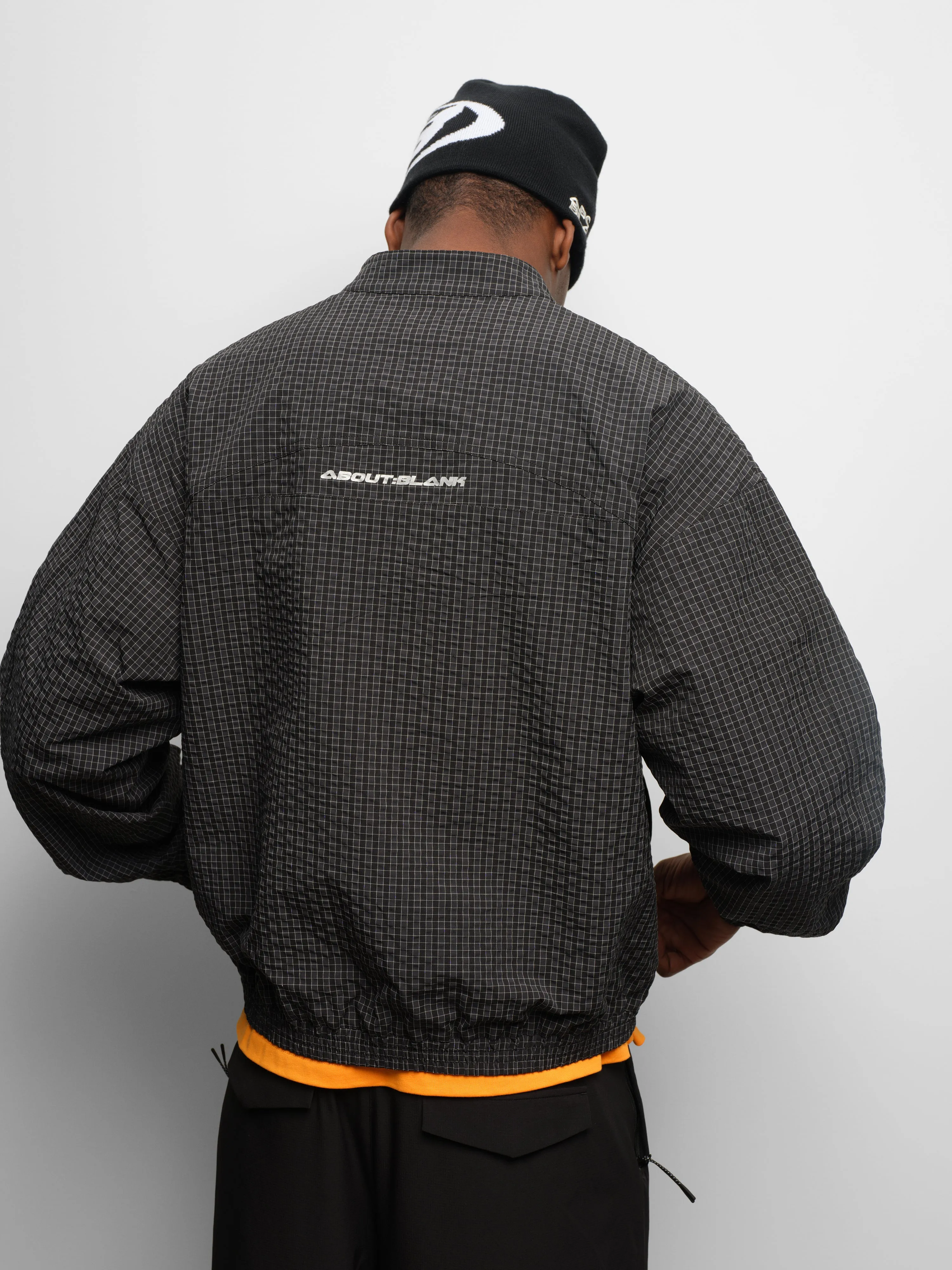 overhead oblique jacket navy check sold by about:blank product image thumbnail 4