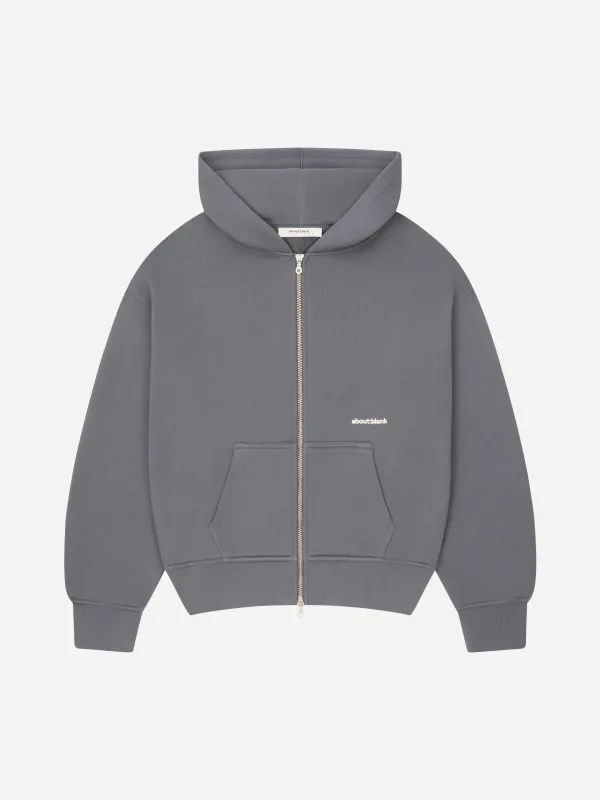 box zip hoodie turbulence/ecru made by about:blank
