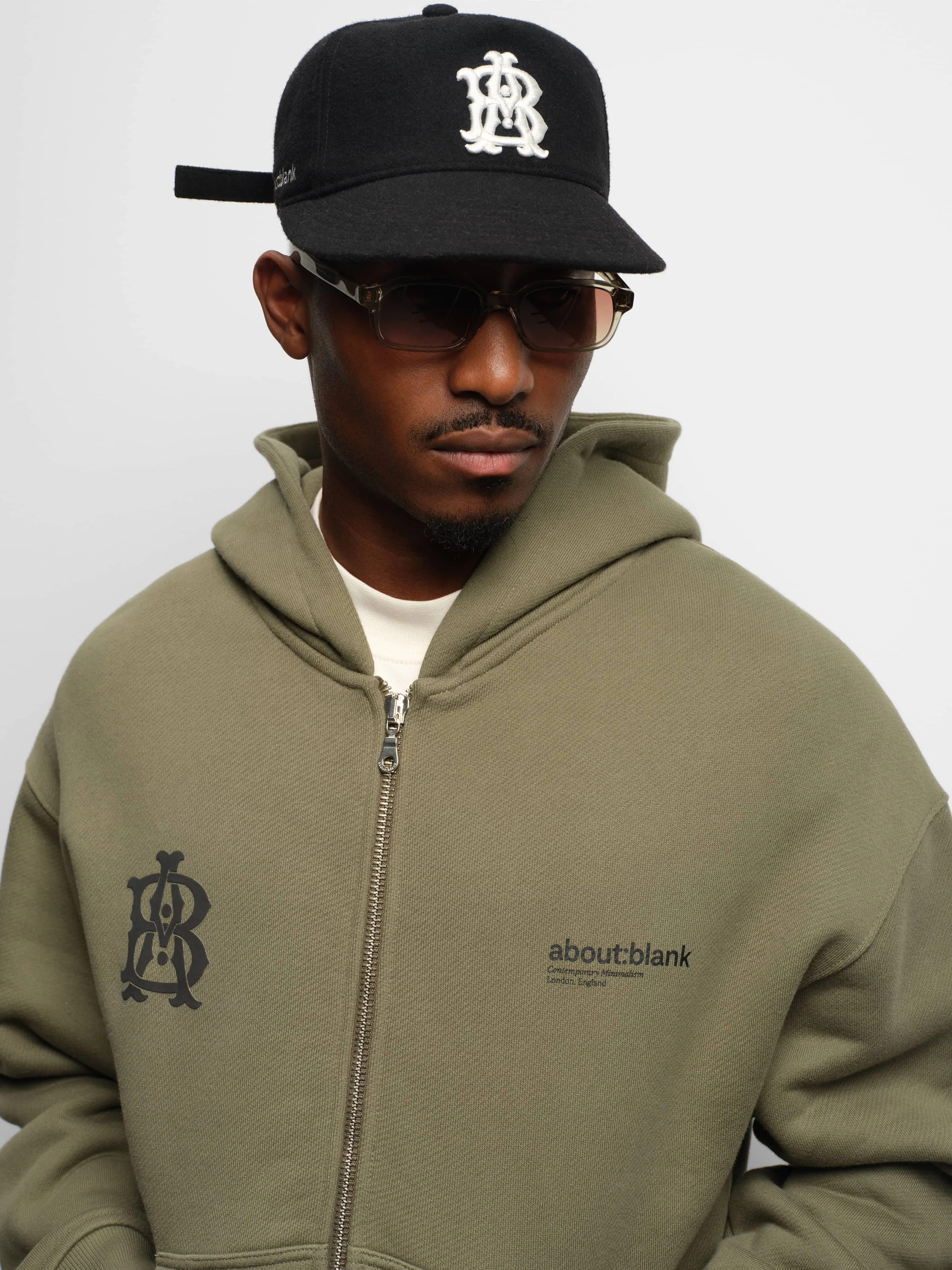 dual logo zip hoodie clover/black sold by about:blank product image thumbnail 4