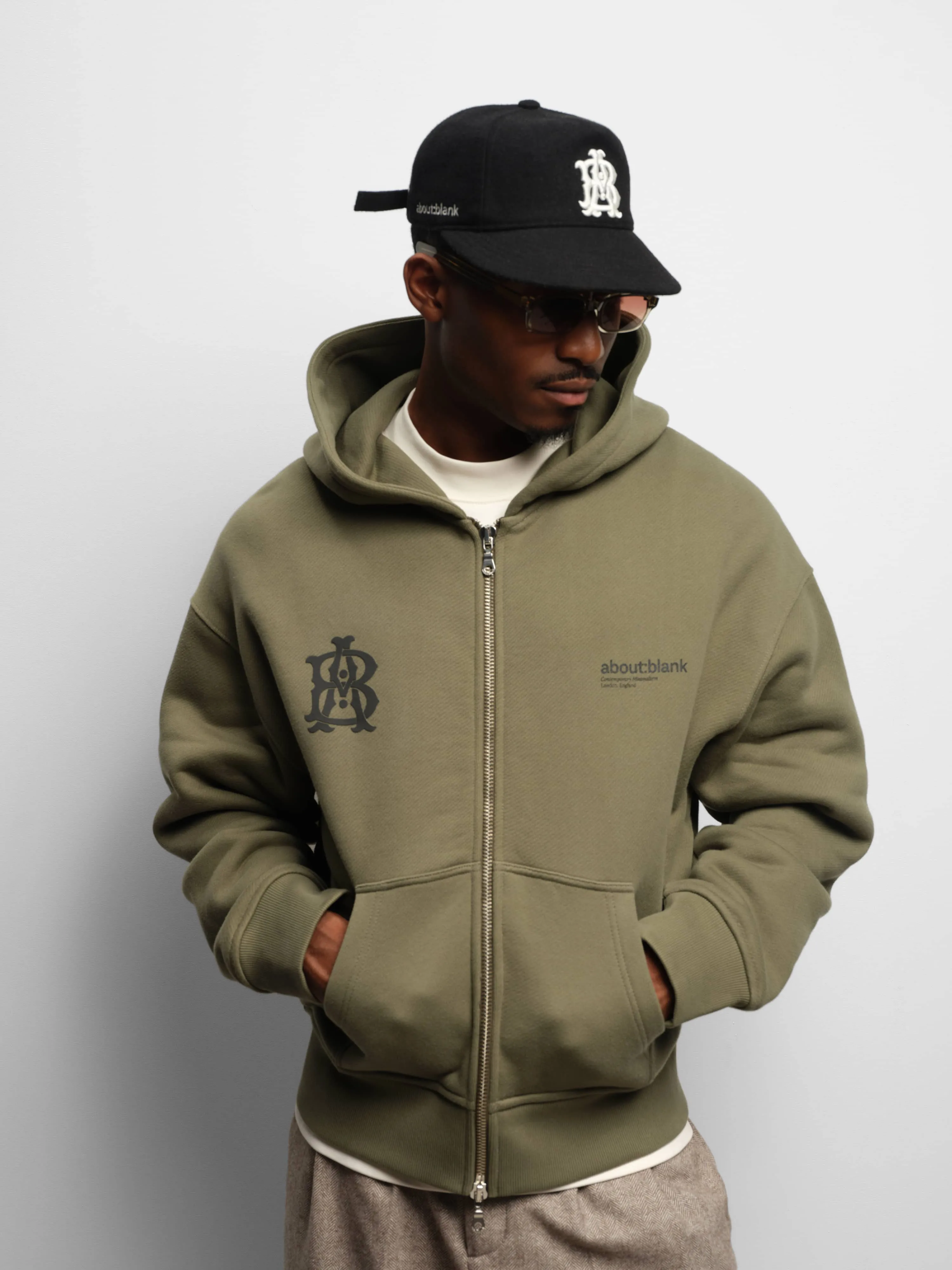 dual logo zip hoodie clover/black sold by about:blank product image thumbnail 5
