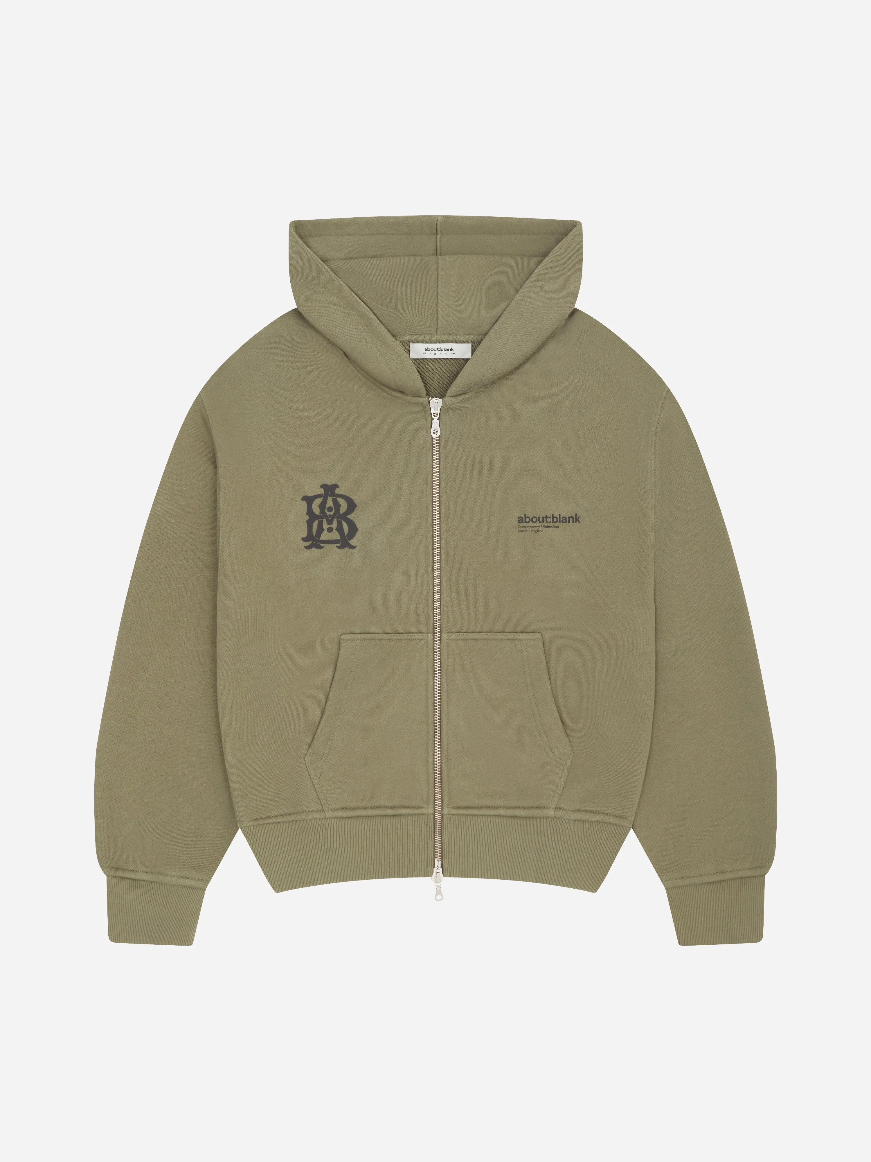 dual logo zip hoodie clover/black sold by about:blank