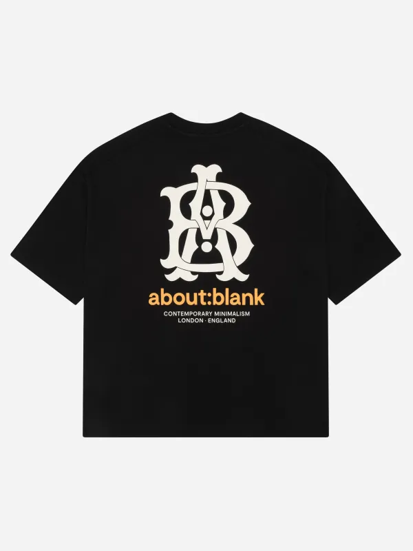 insignia t-shirt black/ecru/orange made by about:blank
