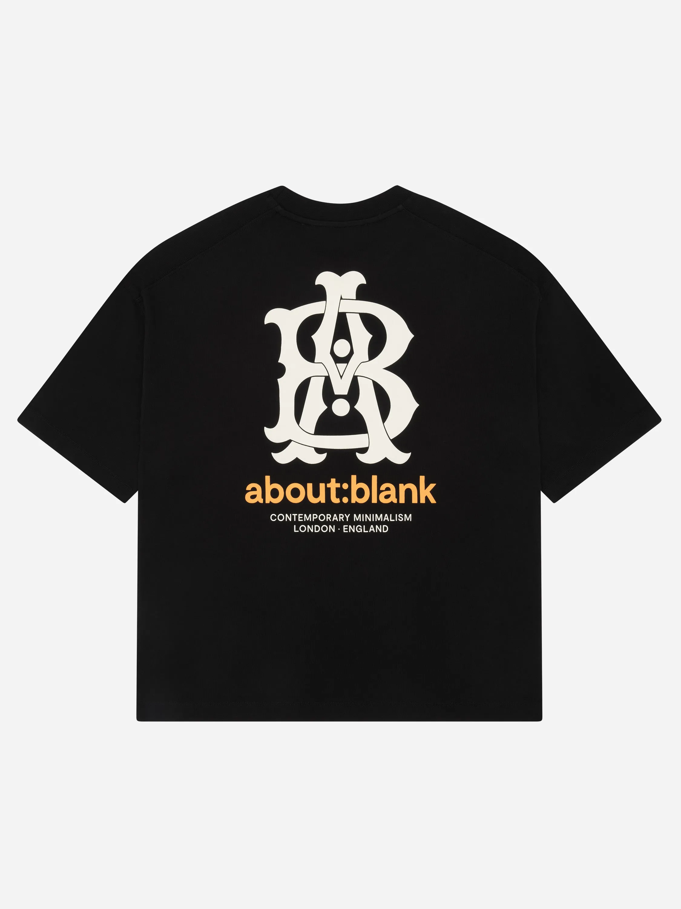 insignia t-shirt black/ecru/orange sold by about:blank