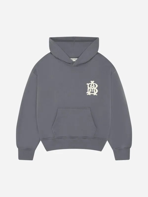 monogram hoodie turbulence/ecru made by about:blank