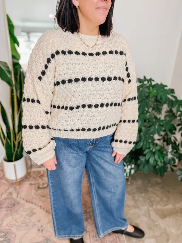 Stripe Oversized Balloon Knit Sweater sold by Poplar + Birch