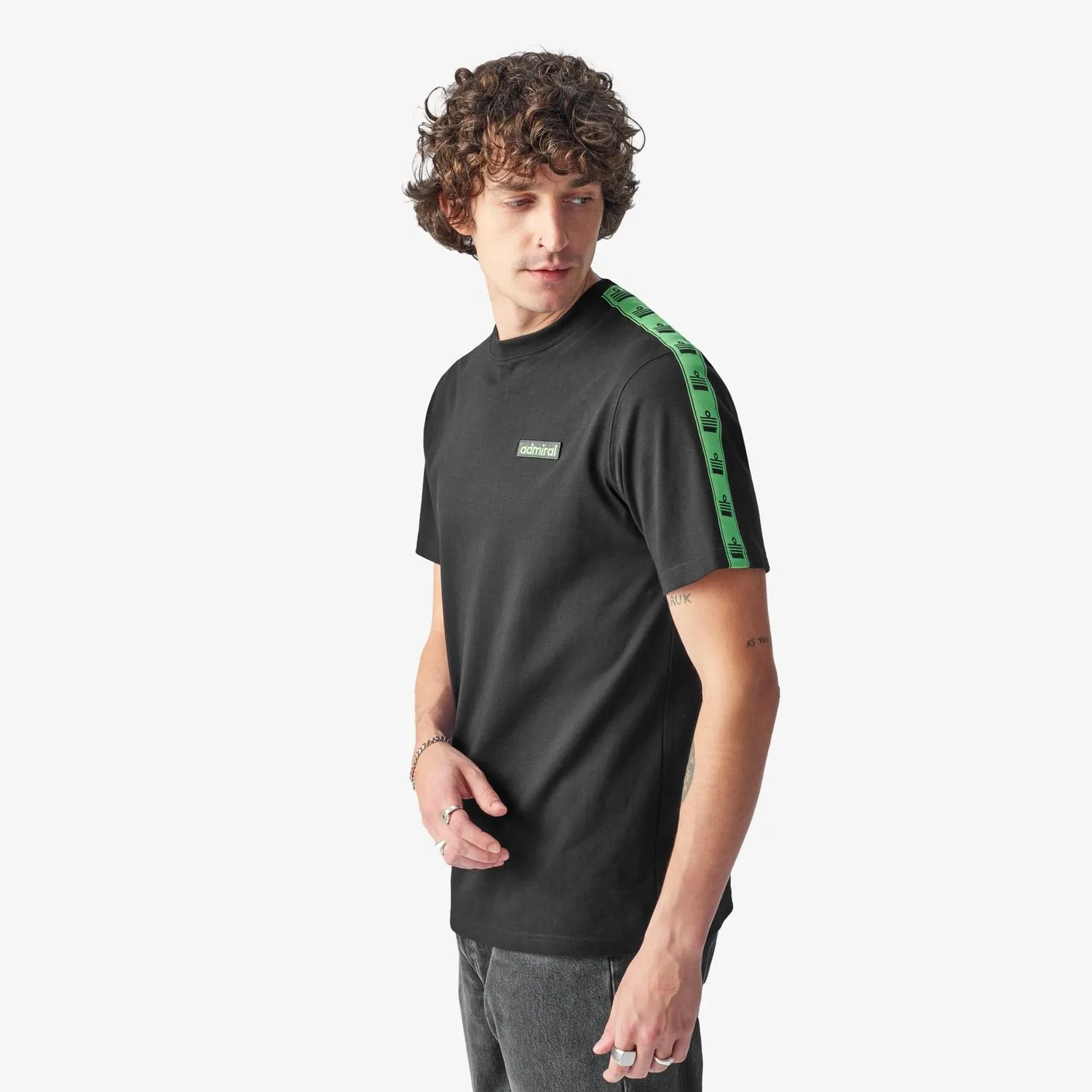 Bardon Repeat Tape T-Shirt - Black/Lime sold by Admiral Sports product image thumbnail 2