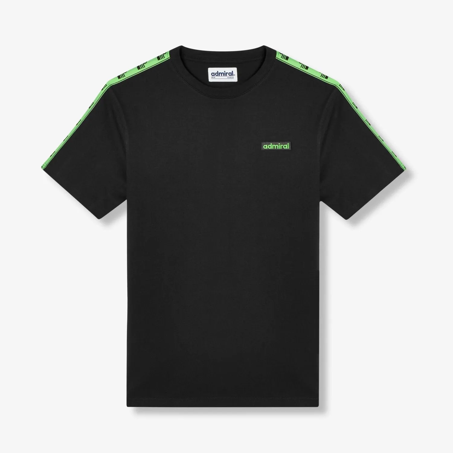 Bardon Repeat Tape T-Shirt - Black/Lime sold by Admiral Sports
