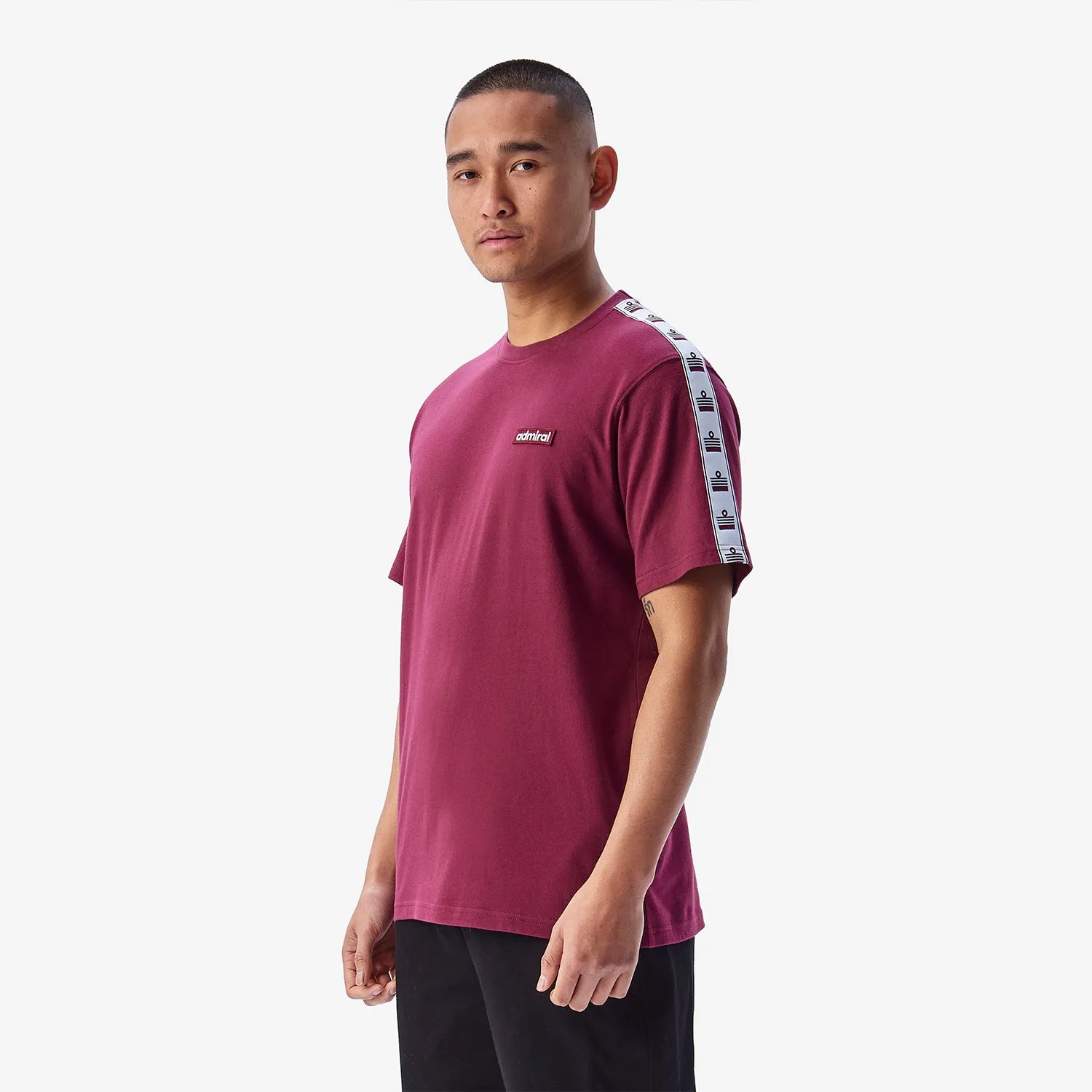 Bardon Repeat Tape T-Shirt - Burgundy sold by Admiral Sports product image thumbnail 2