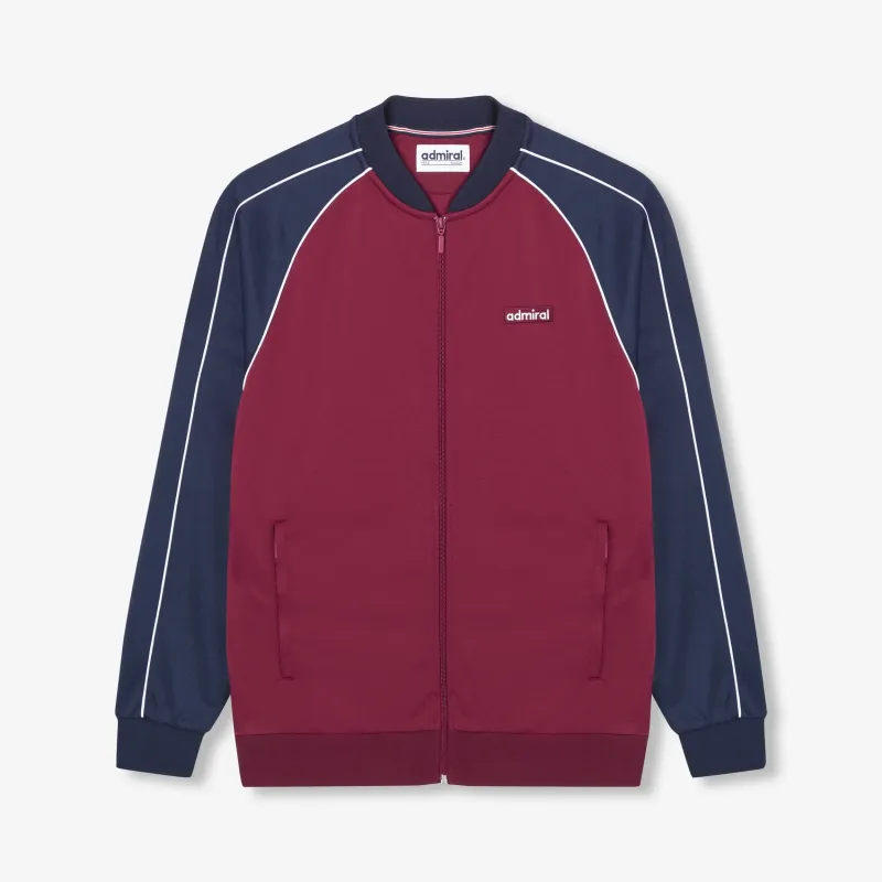 Cherry Bomber Track Top - Burgundy/Navy made by Admiral Sports