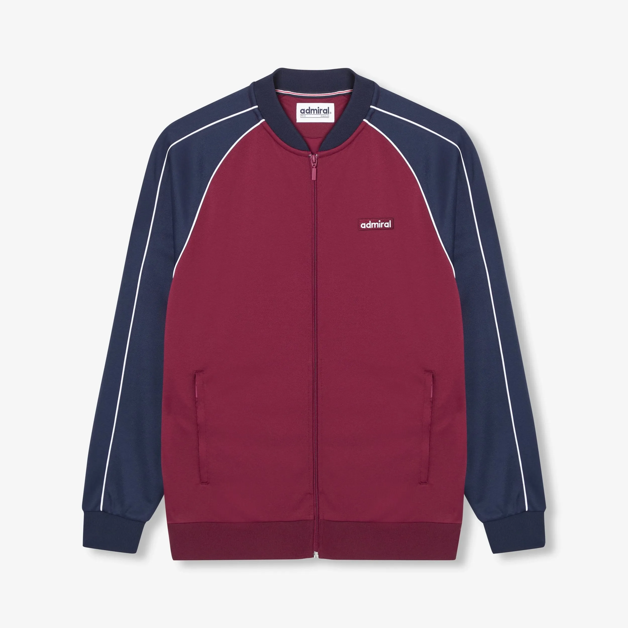 Cherry Bomber Track Top - Burgundy/Navy sold by Admiral Sports