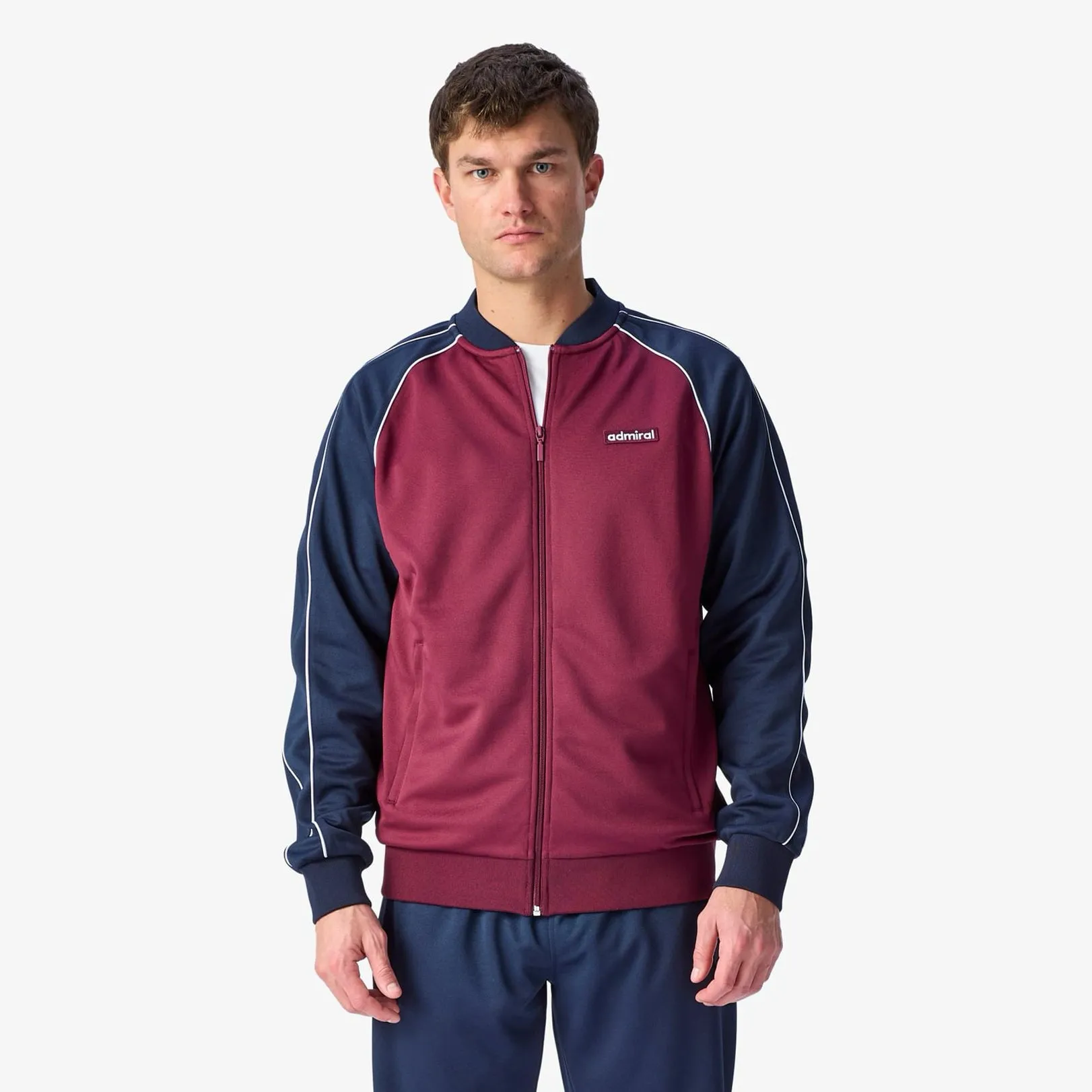 Cherry Bomber Track Top - Burgundy/Navy sold by Admiral Sports product image thumbnail 2