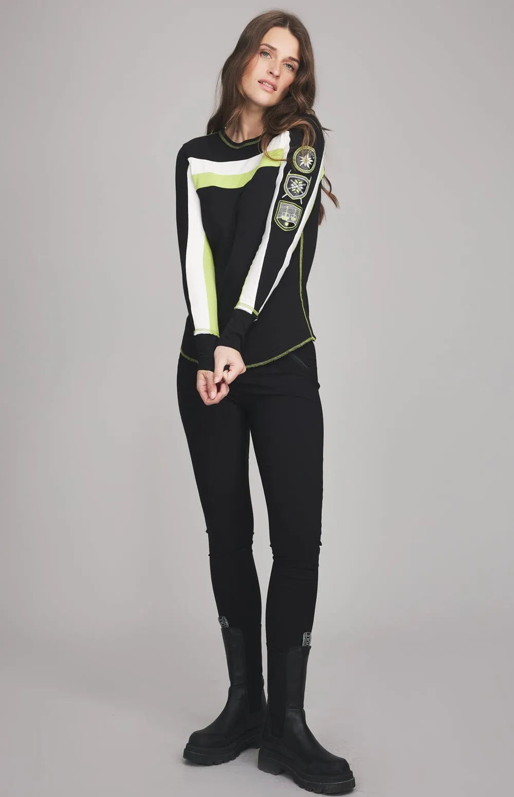 Retro Stripe Crew | Black sold by Alp N Rock product image thumbnail 3