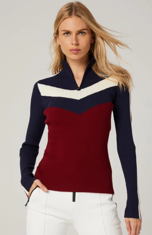 Heather Zip Sweater | Deep Red - Preloved sold by Alp N Rock