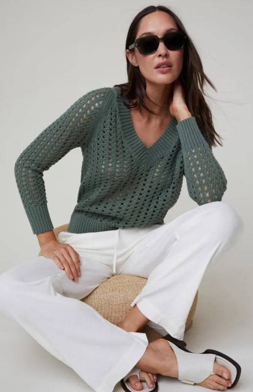 Kinna Cable Knit Sweater | Eucalyptus sold by Alp N Rock