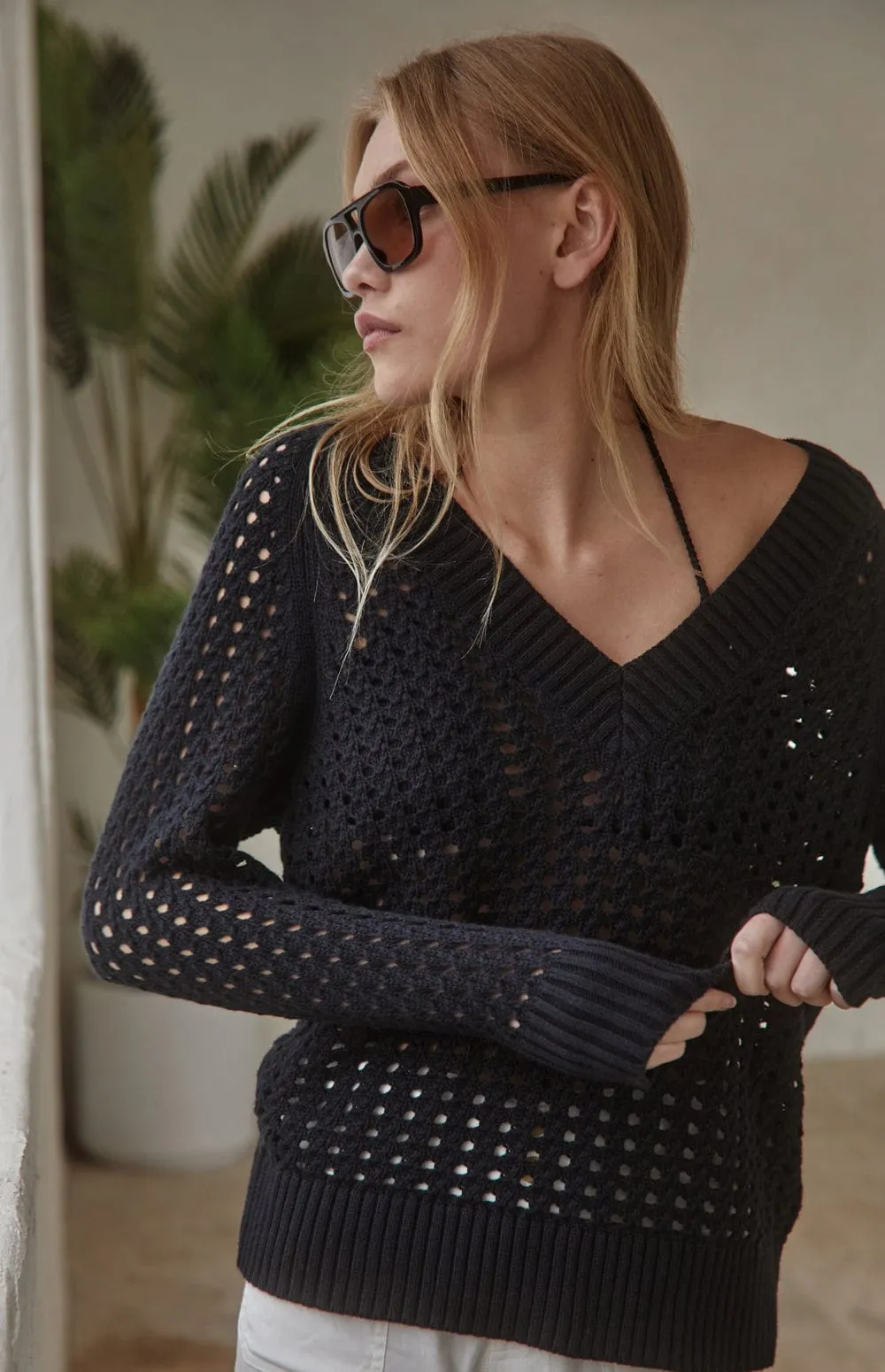 Kinna Cable Knit Sweater | Black sold by Alp N Rock