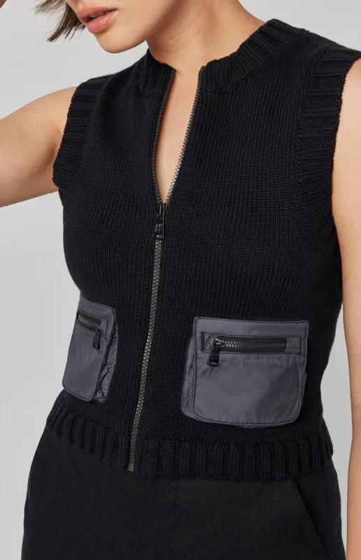 Carsten Knit Vest - Preloved | Black sold by Alp N Rock