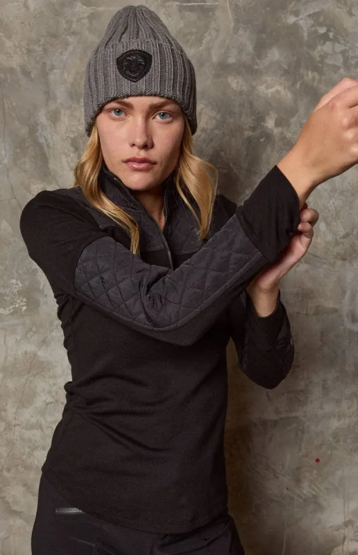Airlift Winter Warm 1/4 Zip Long Sleeve - Black | Parallel