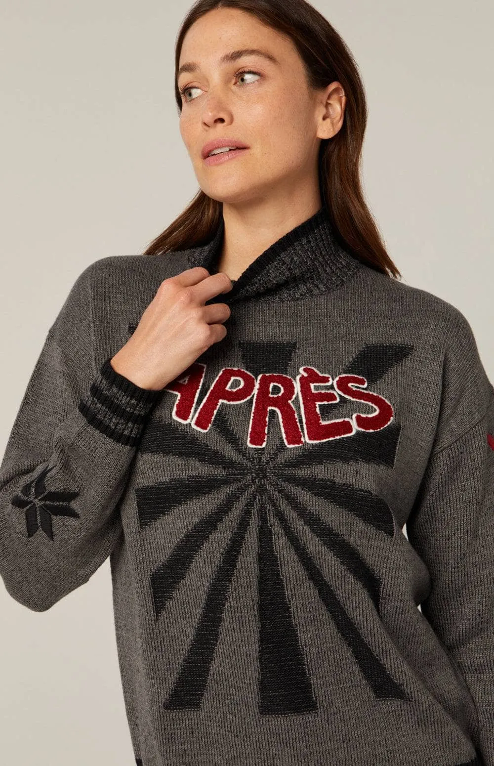 Devin Mock Neck Sweater | Heather Grey sold by Alp N Rock