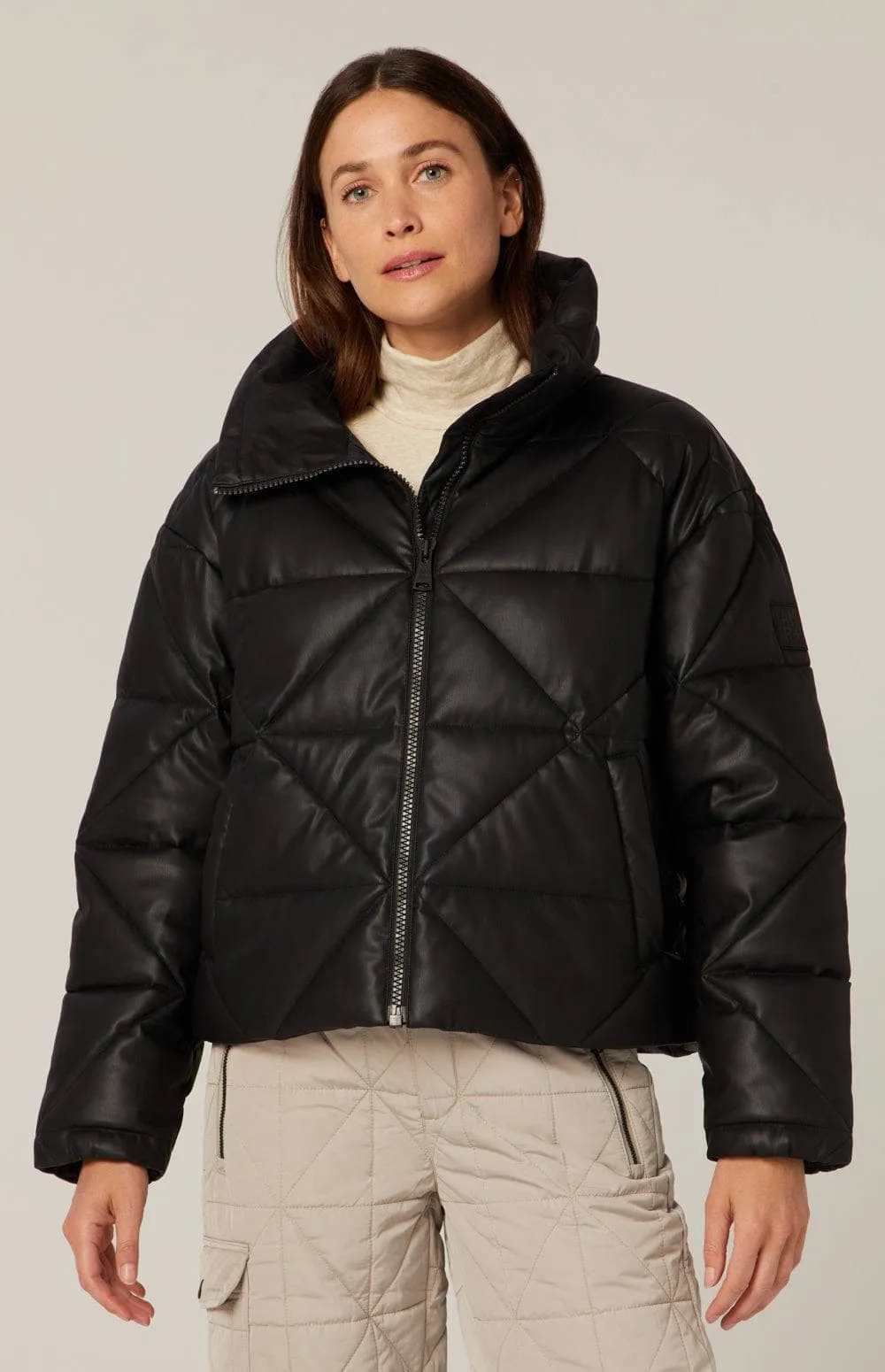 Alta Puffer Jacket | Black Faux Leather sold by Alp N Rock product image thumbnail 4